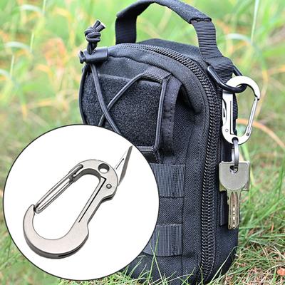 Carabiner Miniature Easy To Carry Concealable Knife 2-in-1 Multifunctional Locking Latch Hooks