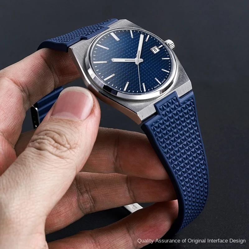 For 1853 Tissot PRX Fluororubber Strap T137 strap T137.410 T137.407 VITON Watch Band Bracelet 40mm T137407 t137410 Blue strap