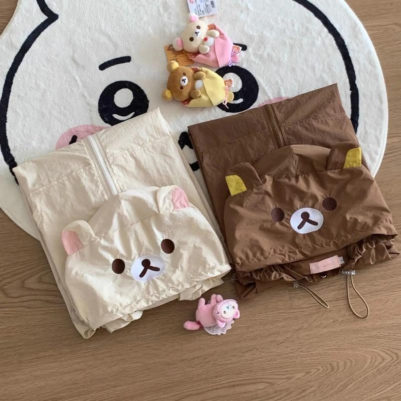 Bear Ear Hooded Summer Coats Long Sleeve Zipper Women Jackets Preppy Style Japanese Cartoon Thin Outerwear Y2k Kawaii Sweet