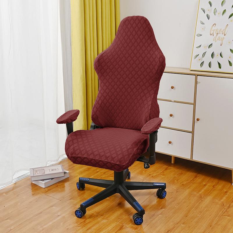 Jacquard Gaming Chair Cover Elastic Fleece Armchair Computer Seat Chair Cover Rotating Lift Office Chair Cover with Armrest Case
