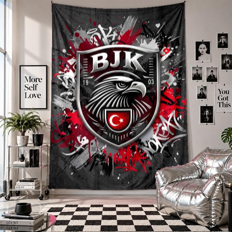 Beşiktaş FC Wall Tapestry Home Decor Wall Hanging Cloth for Bedroom Living Room Background