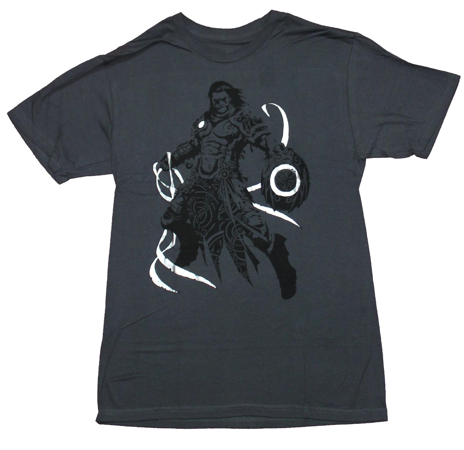 Magic the Gathering Adult New T-Shirt - Gideon Throwing Silver Foil Magic M