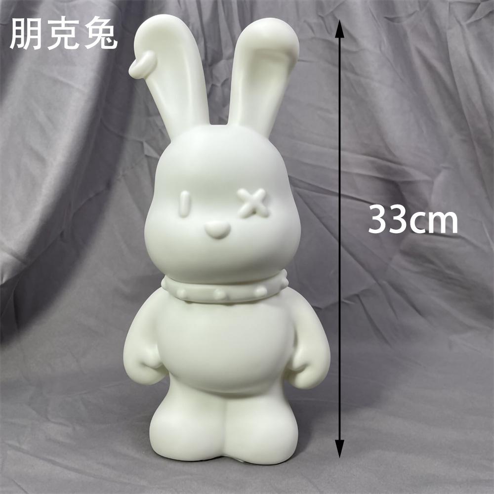 DIY Fluid Rabbit Without Pigment Handmade Violent Rabbit White Blank Mold Doll Toy Graffiti Painting Gift With Deposit Opening