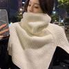 High Collar Shawl Winter Keep Warm Neck Protection Pullover Knitted Scarf For Women