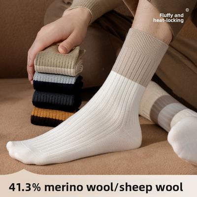 Wollen Sokken voor Mannen Herfst en Winter Warmte Halfhoge Sokken, Antibacterieel en Geurwerend Kasjmier