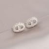 Full Rhinestone Pig Nose Stud Earrings For Women Elegant Versatile Fashion Jewelry