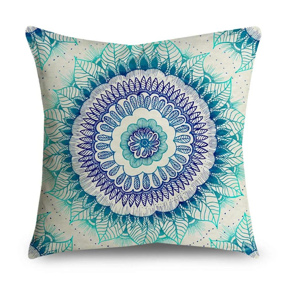 Dekorativer Mandala Kissenbezug 45 * 45cm Polyester Kissenbezug Heimdekoration Überwurf Böhmen Stuhl Sofa Kissenbezug