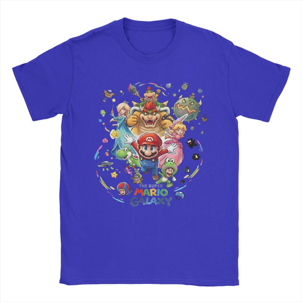 Casual Movie Marios Galaxy TShirt Unisex Womens Crew Neck 100 Cotton T Shirts Short Sleeve Tees Gift Clothes