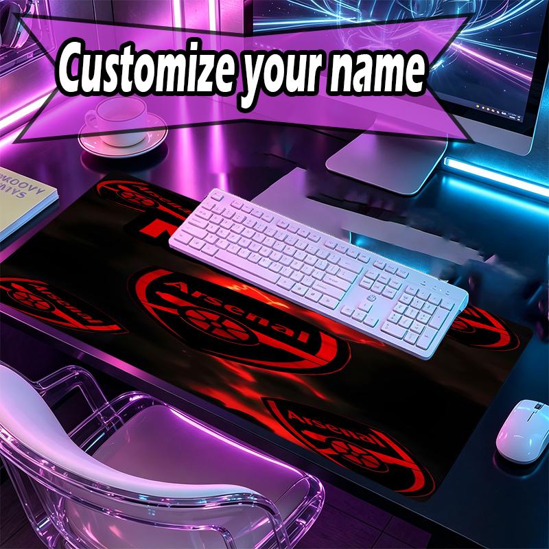 Custom Name Personalized football team Pattern Mousepad, Laptop PC Desk Mat, Decorative Desk Mat for Home Keyboard Pad Gift