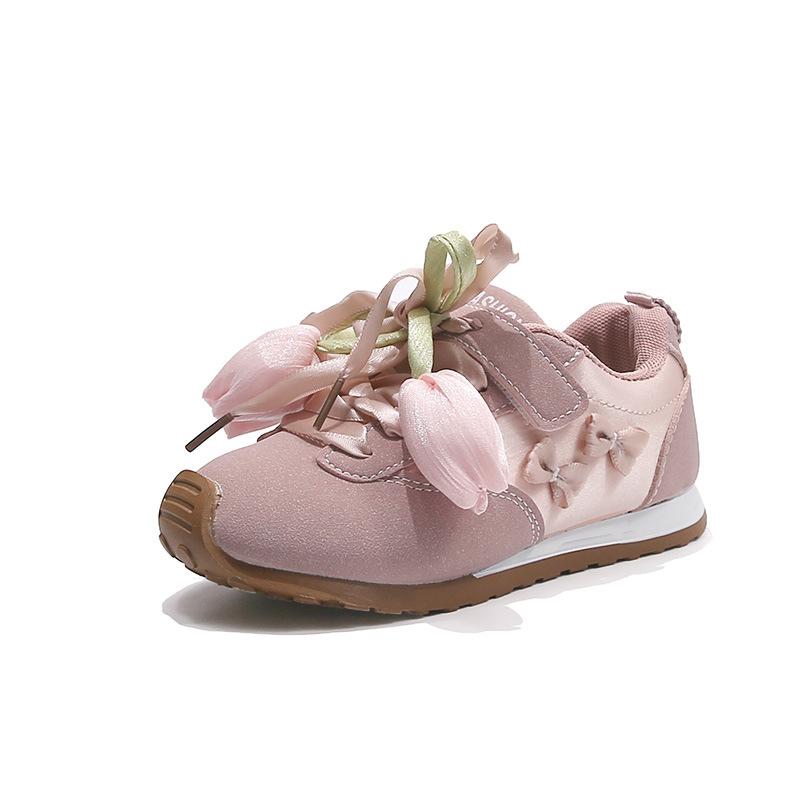 Pink Tulip Girls' German Training Shoes 2025 Spring New Children's Shoes Girls' Sneakers Soft-soled Forrest Gump Shoes