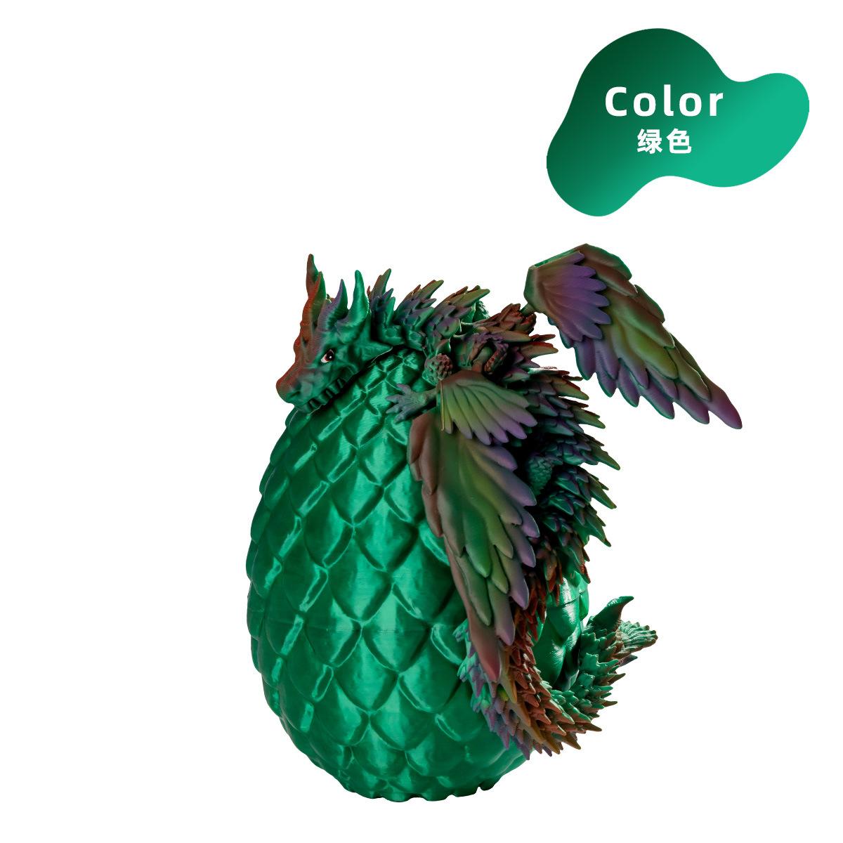 

3D Printed Dragon Egg Set Cartoon Wing Gradient Dragon Ornament Model Articulated Movable Dragon Desktop Decoration Children Toy