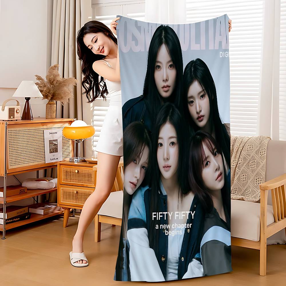 Kpop Group F-fifty Fifty Microfiber Beach Towel Absorbent Quick dry Soft Yoga Swimming Resort Mountain Climbing Towel