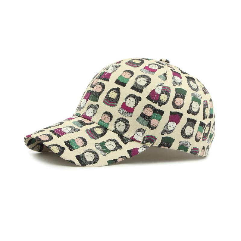 Spring Summer Baseball Cap Women's Sunscreen Sun Hat Cartoon Printed Cap Men's Hat