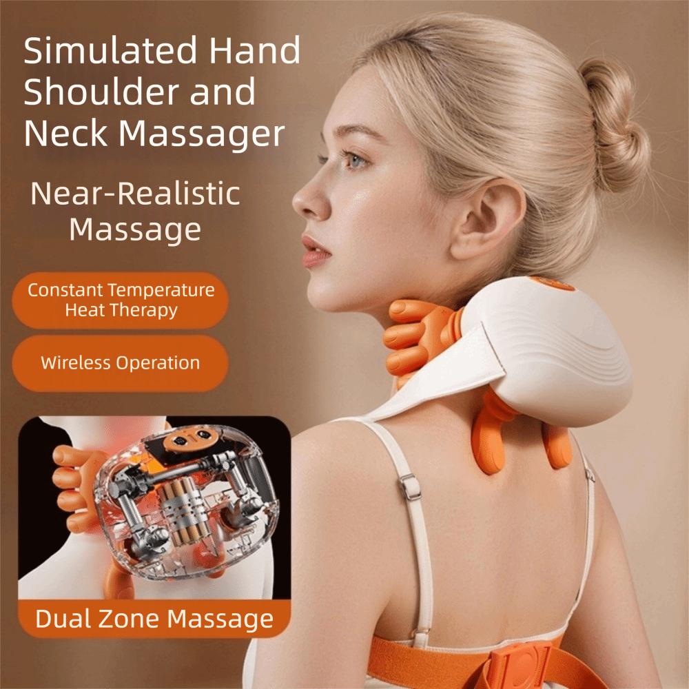 Heated Massage Bionic Finger Neck Shoulder Massager Deep Tissue Massager  Muscle Relaxation