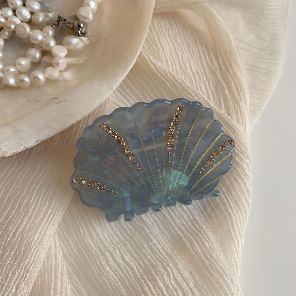 Non-slip Shell Shark Clip Jewelry Rhinestone Crab Clip Fashion Acetate Shell Hair Claw  Ladies