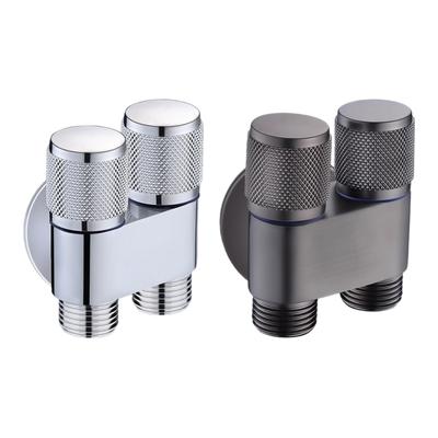 Valvola di Controllo Doppia 1 Ingresso 2 Uscite A Prova di Perdite Valvola Angolare a Doppio Controllo 1 Ingresso 2 Uscite per Rubinetto Bidet Tubi dell'Acqua Bagno Cucina