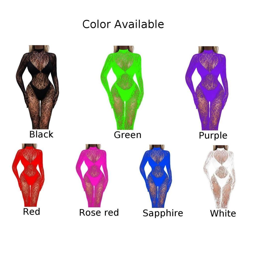 Flirtatious Women's See Through Romper Fishnet Mesh Bodysuit Stocking Tights