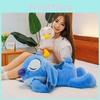 Adorable Sleeping Stitch Hug Duck Plush Toy Doll For Cozy Room Decoration Gifts