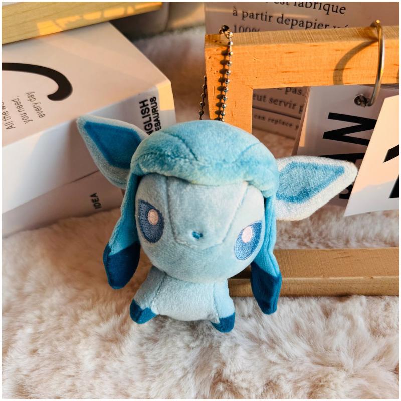 9Pcs/Set Pokemon Eevee Series Plush Toys Keychain Umbreon Sylveon Espeon Vaporeon Duskull Haunter Flareon Collectible Gift