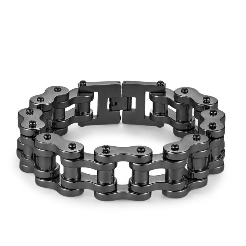Bracciale Lungo 22/24CM Largo 21MM Uomo Rock And Roll Catena da Motociclista Braccialetti da Uomo Braccialetti Pesanti in Acciaio Inossidabile Gioielli Biker