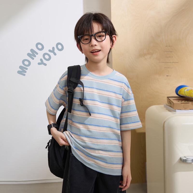 Kids' Striped Pure Cotton Short Sleeve T-Shirt