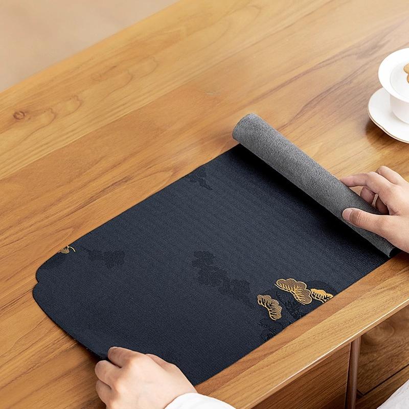Dry brew tea banquet thickened brocade tea tablecloth cushion Chinese zen teacup mat tea ceremony accessories