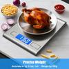 33lb Rechargeable Food Scale 304 Stainless Steel Digital Kitchen Scale with 3 Buttons Weight Grams and Ounces for Baking Cookin