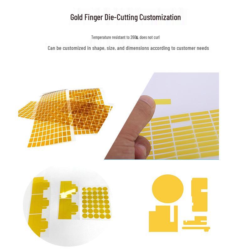 Customized High-Temperature Anti-static Polyimide Tape - Brown, No-Residue Battery Insulation Gold Finger Tape 0.05mm thickness; 3mm width*33m length