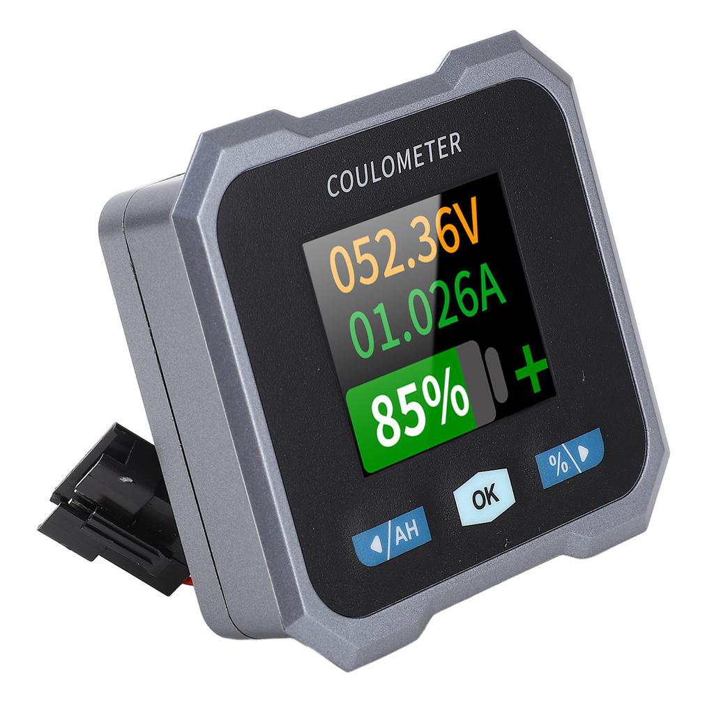 Battery Monitor Meter Waterproof 400A 10‑100V Capacity Percentage Time Power Voltage Meter with Shunt for Electric
