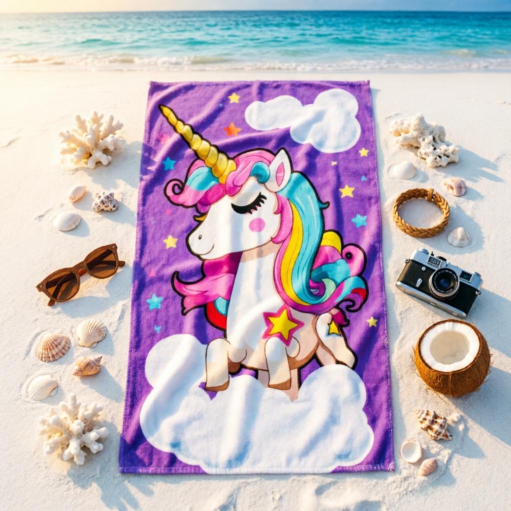 1pc Unicorn Large Beach Bath Towel, Quick-Dry Super Absorbent Vibrant Color, BeachSurf Fitness Camping No izable