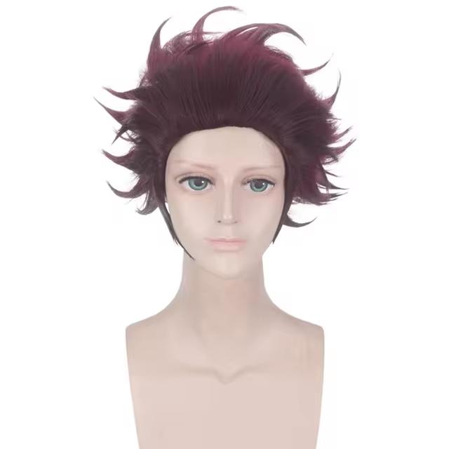 Anime Tanjirou Kamado Cosplay Démonvadók Kimetsu no Yaiba Cosplay Jelmez Paróka Maszk Kimonó Köpeny halloween Egyenruha Felnőtt Gyerek S