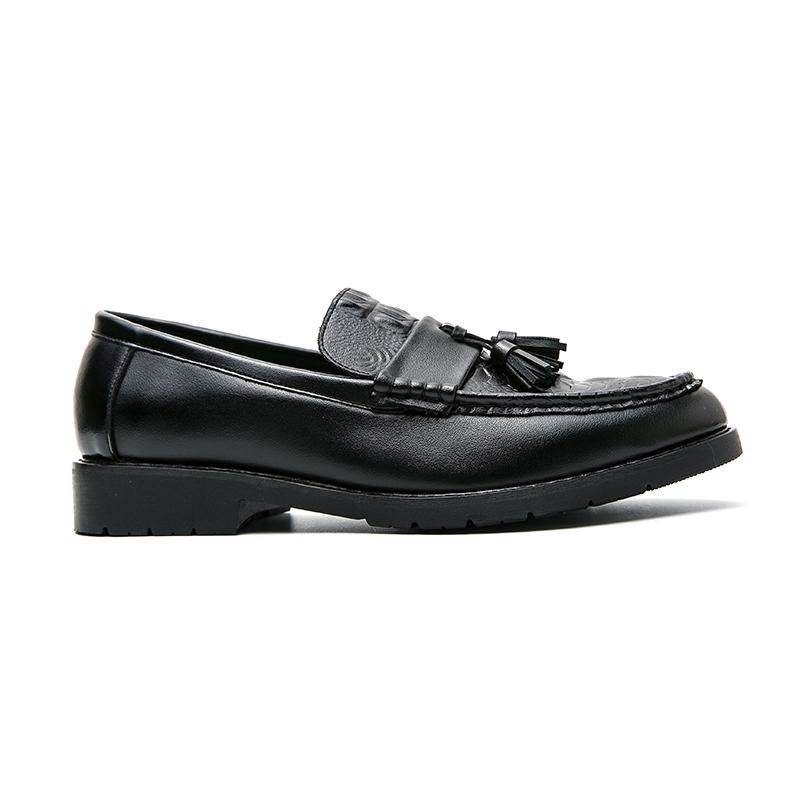 Men Black Loafers Leather Shoes Brown Formal Business Shoes Wedding Dress Prom Shoes Over Sized