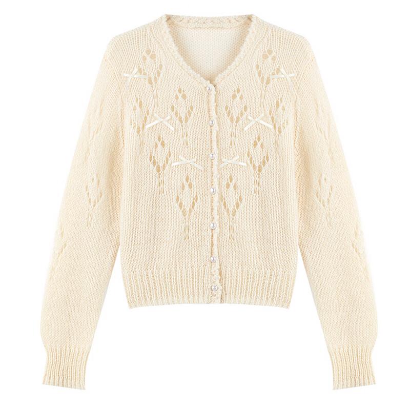 Autumn Water Lady Gentle V-Neck Knitted Cardigan