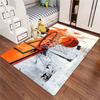Modern Basketball and Hoop Sports Area Rug, Soft Non-Slip Indoor Outdoor Floor Mat for Living Room and Game Room