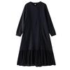 Long Sleeve Plus Size Black Cotton Vintage New In Dresses for Women Spring Autumn Casual Loose Dress