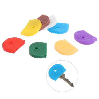 10Pcs Mixed Colors Rubber Soft Key Locks Keys Cap Key Covers Topper Keyring