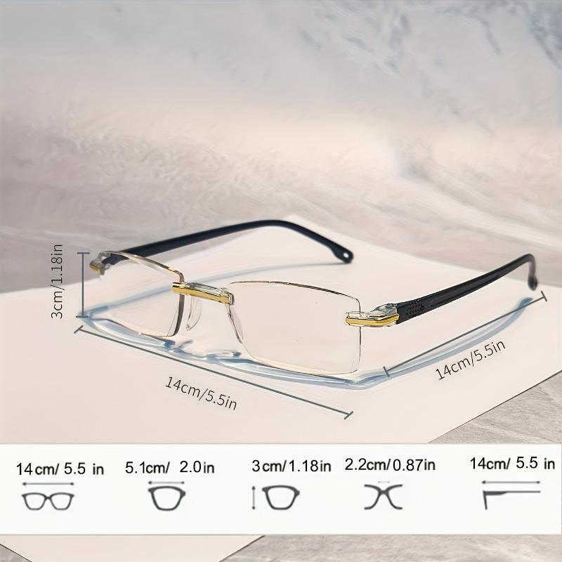 16 Pièces Lunettes de Lecture Légères Sans Monture avec Blocage de la Lumière Bleue pour Hommes et Femmes Monture Rectangulaire +1.0 À +4.0