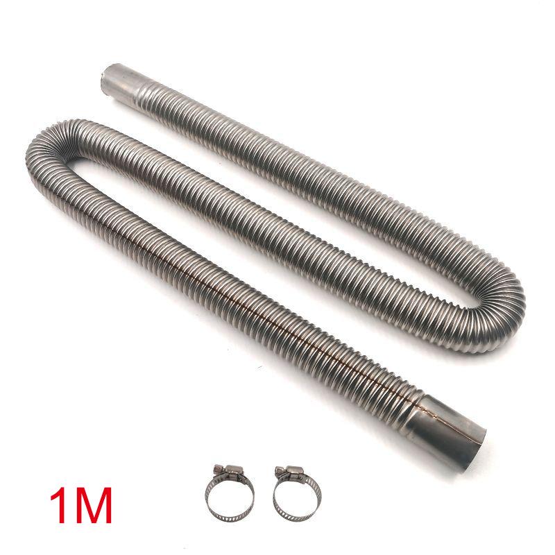 60-300cm Air Parking Heater Stainless Steel Exhaust Pipe Tube Gas Vent Hose With Hose Clamp For Car Heater