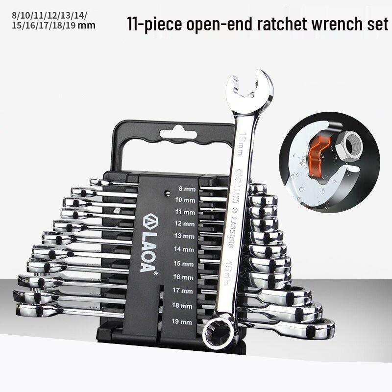 Old A 11-in-1 Multifunctional Double-Headed Ratchet Wrench Set