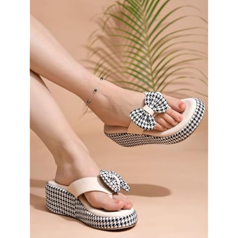 

Shoetopia Womens Girls Stylish Slip On Wedges | Comfortable With Cushioned Soles | Trendy Platform Wedge Heels | Ideal F 5 UK чорний