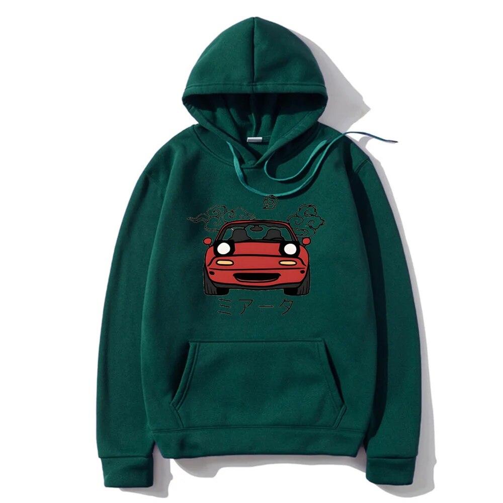 Anime Initial D Hoodie JDM Japanese Automotive Miata MX5 Printed Hoody Women Crewneck Sweatshirts Unisex Pullover Tops Unisex Clothing