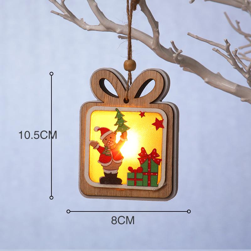 Nordic Wooden Christmas Ornaments: Cartoon Santa Claus & Snowman Pendants