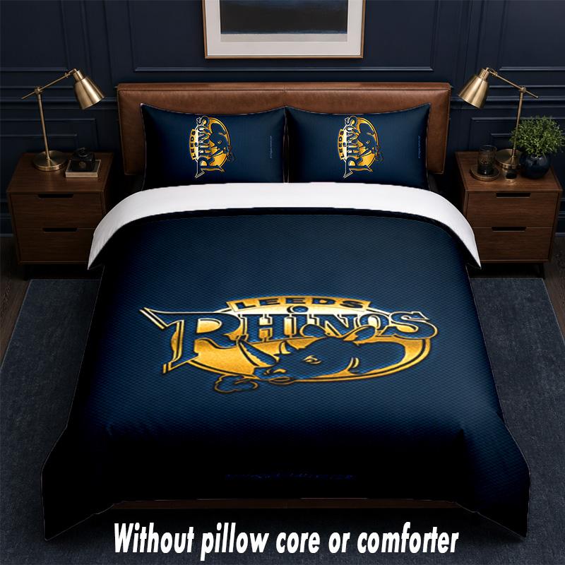 Leeds Rhinos Design Set Biancheria da Letto 1 Copripiumino + 2 Federe Morbido Traspirante Biancheria da Letto per la Casa