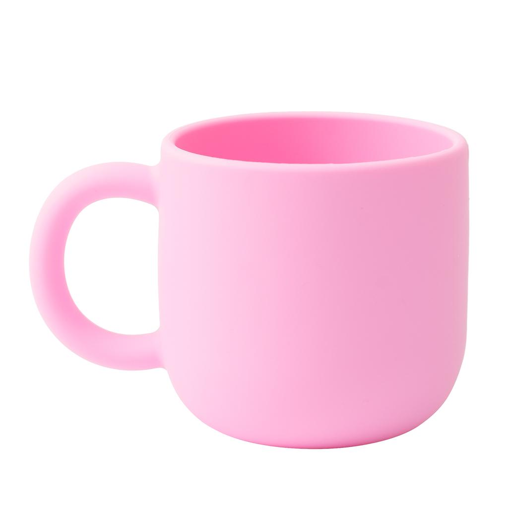 Color Kids 1PCS Silicone Baby Feeding Cup Single Handle Portable Water Bottle Pure Color BPA Free Baby Tableware Shower Gift