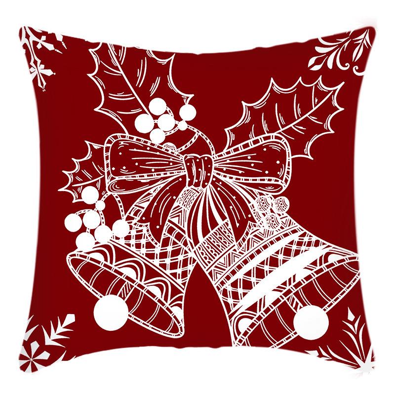 Temu Christmas Printed Linen Pillow Cover - Sofa Cushion Home Décor 45*45cm (single-sided linen, no insert)