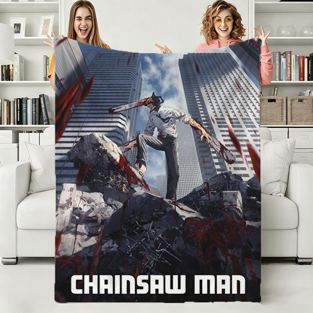 Denji C-Chainsaw-Man Japanischer Anime Weiche Warme Flanelldecke Kunst Für Schlafzimmerwand Wohnzimmer Dekoration Bett Picknick Büro Geschenk