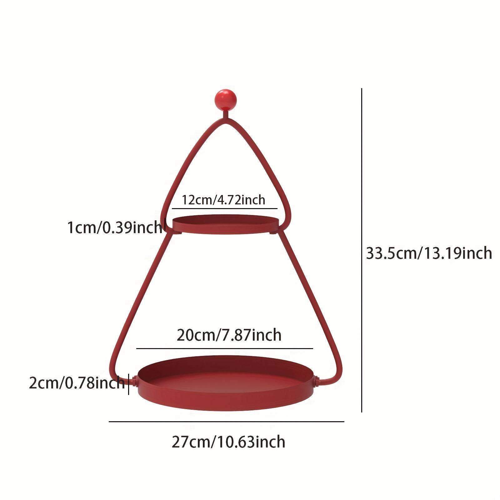 

Charming Dual Tier Christmas Tree Side Table Portable Metal Pedestal Stand with Festive Decorations for Home, Living Room,or Balcony,Christmas Decor червоний