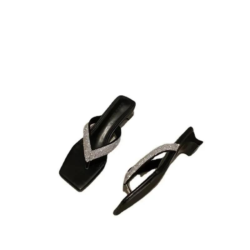 Fashion Tongs À Talon Aiguille Avec Biscuits Pour Femmes, Tongs Fouettées, Chaussures À La Mode, Nouveau Design, Été, 2024