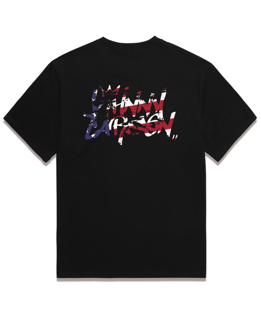 JOHNNY CARSON Classic Graffiti Logo Short Sleeve T-Shirt (Jcss102) Black/Sas (A Type)