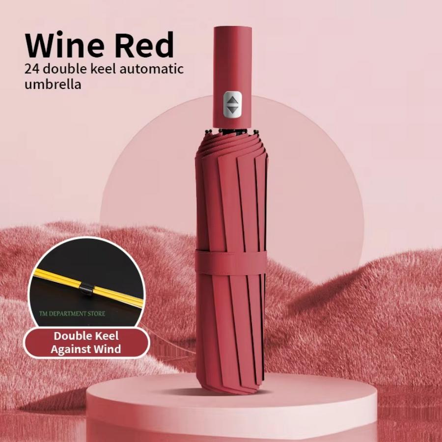 24 Bones 106cm Automatic Umbrella for Men and Women Outside Large Folding Rain and Sunshine Umbrella